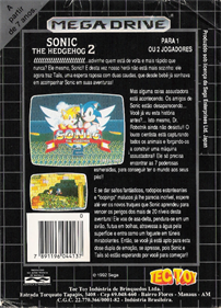 Sonic the Hedgehog 2 - Box - Back Image