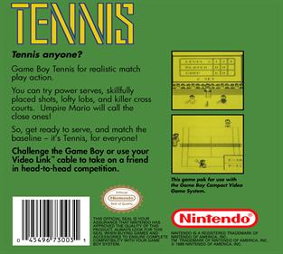 Tennis - Box - Back - Reconstructed Image