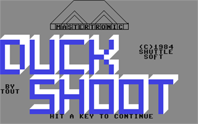 Duck Shoot (Mastertronic) - Screenshot - Game Title