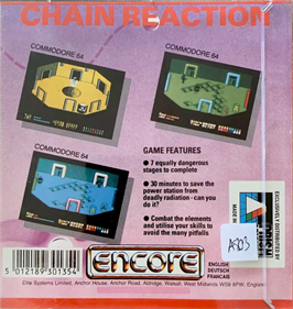 Chain Reaction (Durell Software) - Box - Back Image