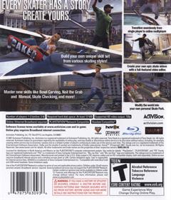 Tony Hawk's Proving Ground - Box - Back Image