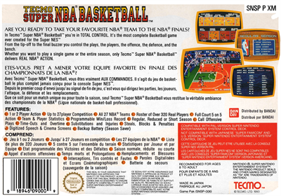 Tecmo Super NBA Basketball - Box - Back Image