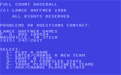 Full Count Baseball - Screenshot - Game Title Image