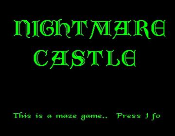 Nightmare Castle - Screenshot - Game Title Image