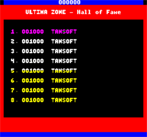Ultima Zone - Screenshot - High Scores Image