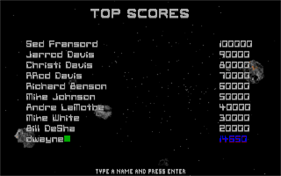 Astro3D - Screenshot - High Scores Image