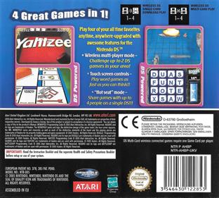 4 Game Fun Pack Monopoly/Boggle/Yahtzee/Battleship - Box - Back Image