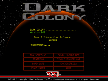 Dark Colony - Screenshot - Game Title Image