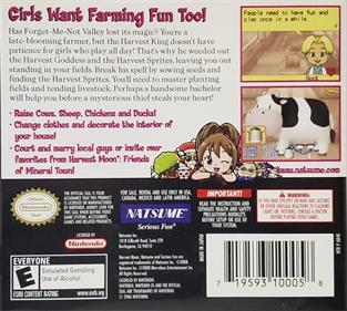 Harvest Moon DS: Cute - Box - Back Image