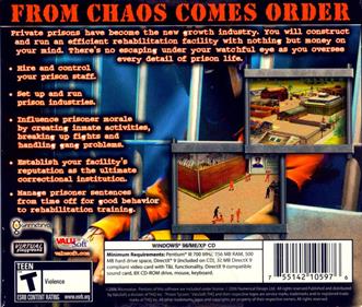 Prison Tycoon  - Box - Back Image