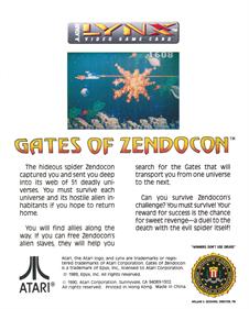 Gates of Zendocon - Box - Back Image