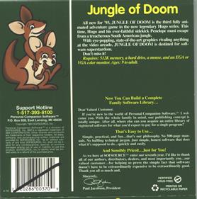 Hugo III: Jungle of Doom - Box - Back Image