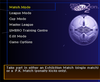 Pro Evolution Soccer 2 - Screenshot - Game Select Image