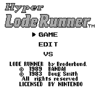 Hyper Lode Runner - Screenshot - Game Title Image