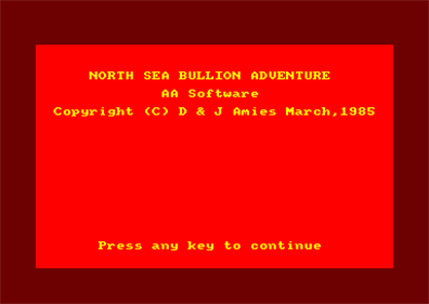 North Sea Bullion Adventure - Screenshot - Game Title Image