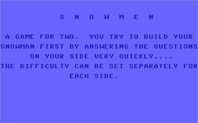 Snowmen - Screenshot - Game Title Image