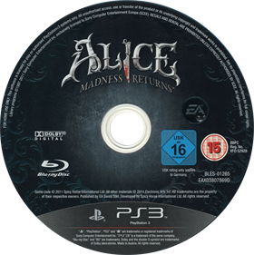 Alice: Madness Returns - Disc Image