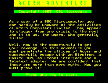 Acorn Adventure - Screenshot - Game Title Image