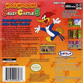 Woody Woodpecker in Crazy Castle 5 - Box - Back Image