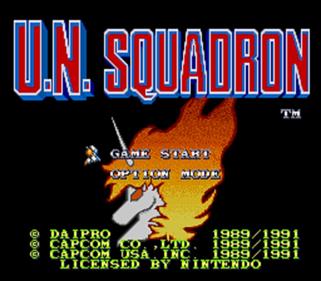 U.N. Squadron - Screenshot - Game Title