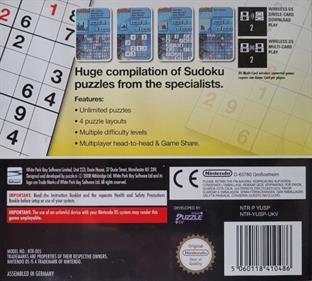 Ultimate Puzzle Games Sudoku Edition - Box - Back Image