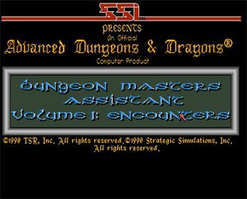 Dungeon Masters Assistant: Volume I: Encounters - Screenshot - Game Title Image