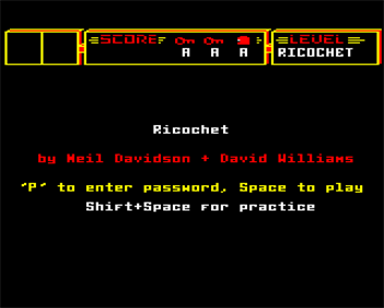 Ricochet - Screenshot - Game Select Image