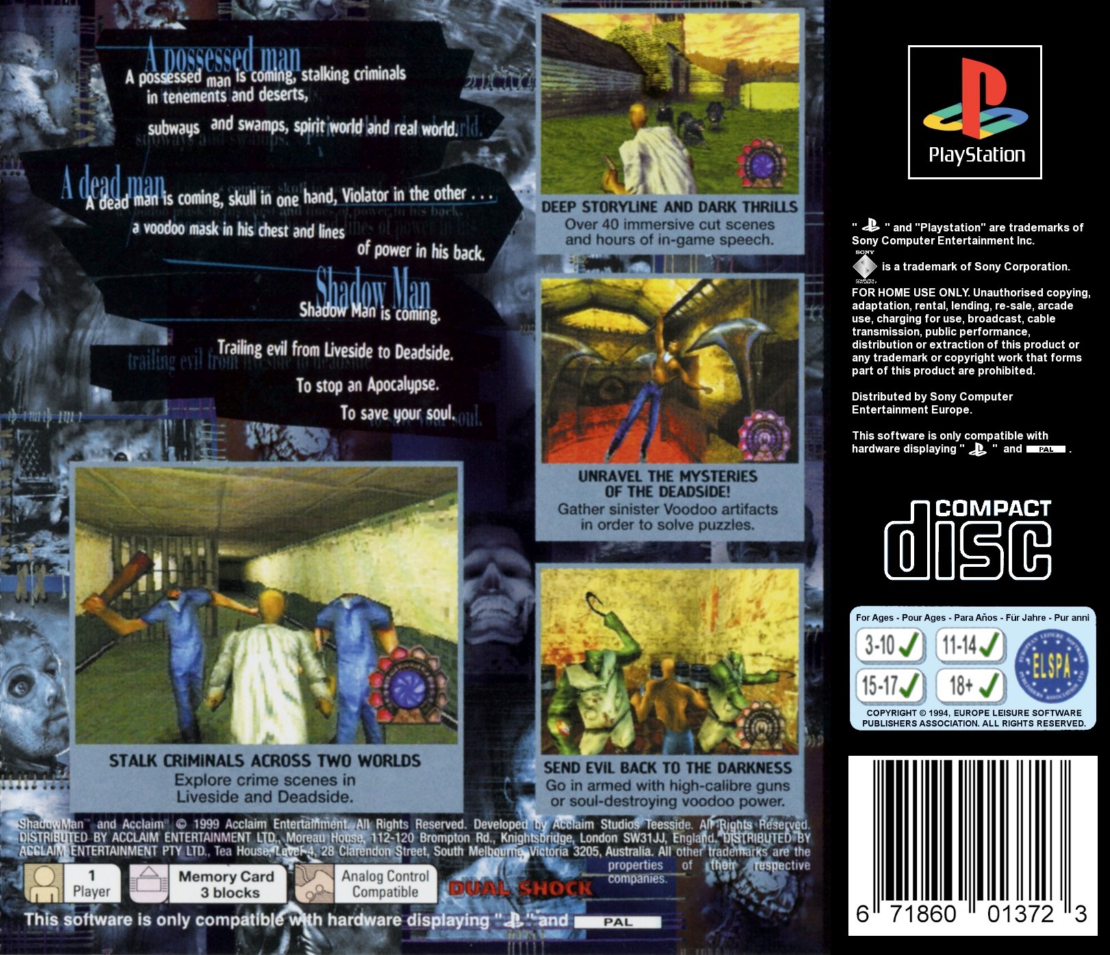 PlayStation Shadow Man Games