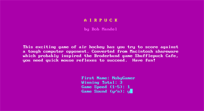 Air Puck - Screenshot - Game Select Image