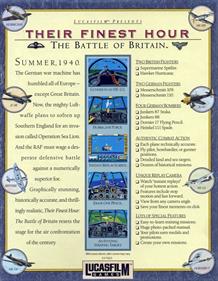 Their Finest Hour: The Battle of Britain - Box - Back Image