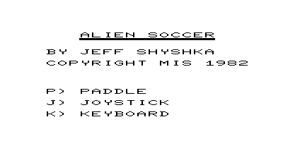 Alien Soccer - Screenshot - Game Title