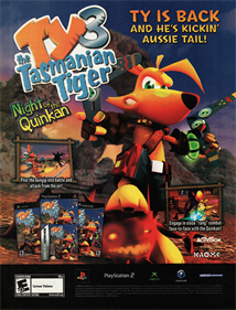 Ty the Tasmanian Tiger 3: Night of the Quinkan - Advertisement Flyer - Front Image