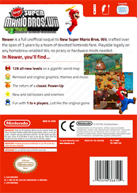 Newer Super Mario Bros. Wii - Box - Back Image