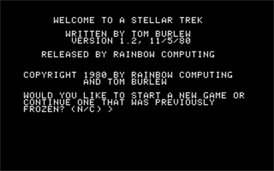 A Stellar Trek - Screenshot - Game Title Image