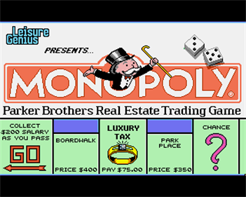 Monopoly (Leisure Genius) - Screenshot - Game Title Image