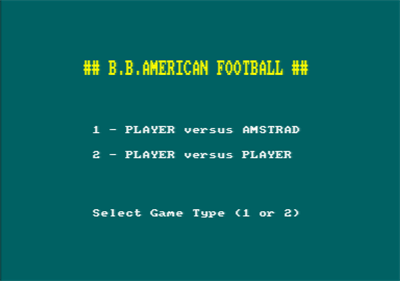 American Football - Screenshot - Game Select Image