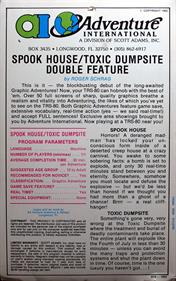 Double Feature: Spook House and Toxic Dumpsite - Box - Back Image