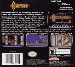 Classic NES Series: Castlevania - Box - Back Image