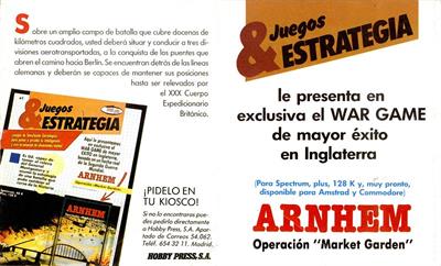 Arnhem: The 'Market Garden' Operation - Advertisement Flyer - Back Image