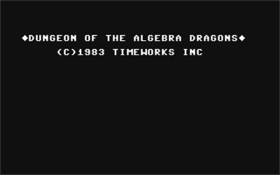 Dungeon of the Algebra Dragons - Screenshot - Game Title Image