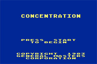 Concentration (ALA Software) - Screenshot - Game Title Image