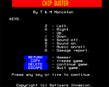 Chip Buster - Screenshot - Game Title
