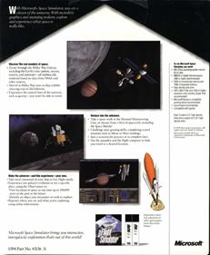 Microsoft Space Simulator - Box - Back Image