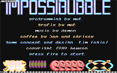 Mission Impossibubble - Screenshot - Game Title Image