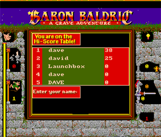 Baron Baldric: A Grave Adventure - Screenshot - High Scores Image