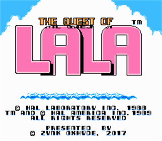 Quest of Lala - Screenshot - Game Title Image