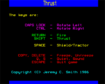Thrust - Screenshot - Game Select Image