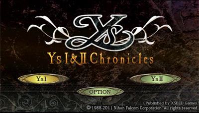 Ys I & II Chronicles - Screenshot - Game Title Image