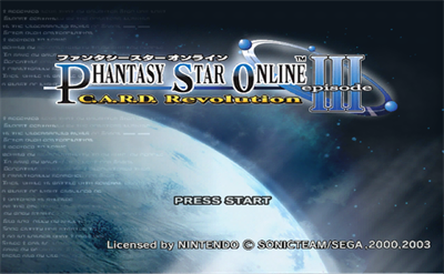 Phantasy Star Online Episode III: C.A.R.D. Revolution - Screenshot - Game Title Image