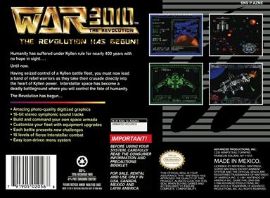 War 3010: The Revolution - Box - Back Image